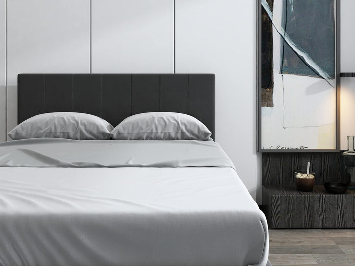 Furnitureful Beds & Bed Frames Bed Frame Grey Leather with 30CM Storage Underneath