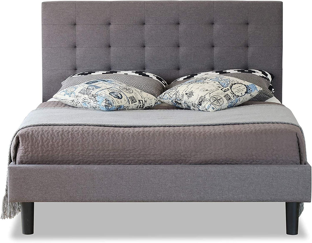 Furnitureful Beds & Bed Frames Bed Frame Grey Linen Fabric with 30CM Storage Underneath