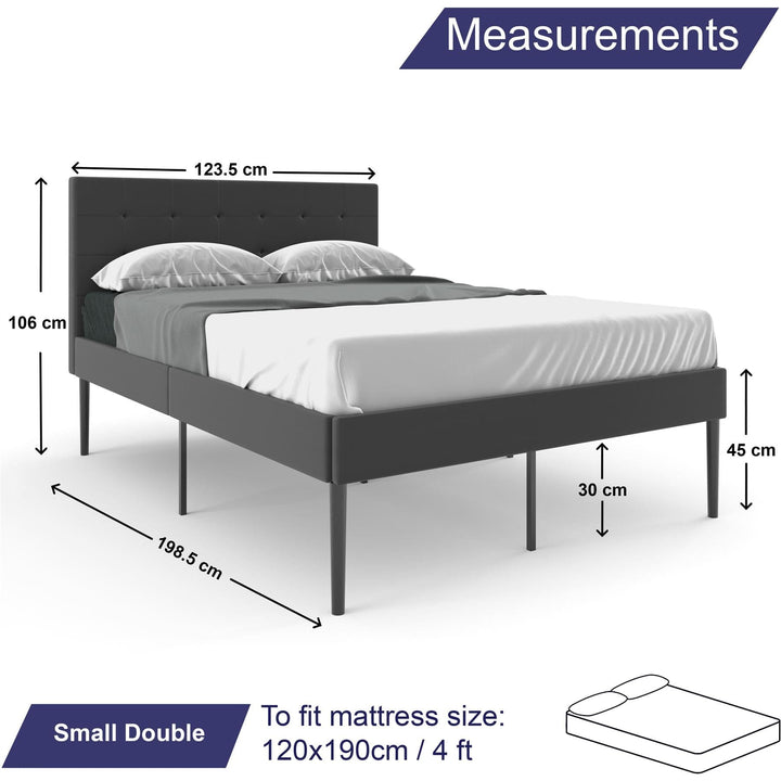 Furnitureful Beds & Bed Frames Fabric Bed Grey Frame Linen with 30CM Storage Underneath