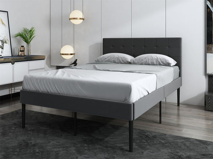 Furnitureful Beds & Bed Frames 3ft Single 90cm x 190cm / No Mattress Grey Bed Frame Linen Fabric with 30CM Storage Underneath