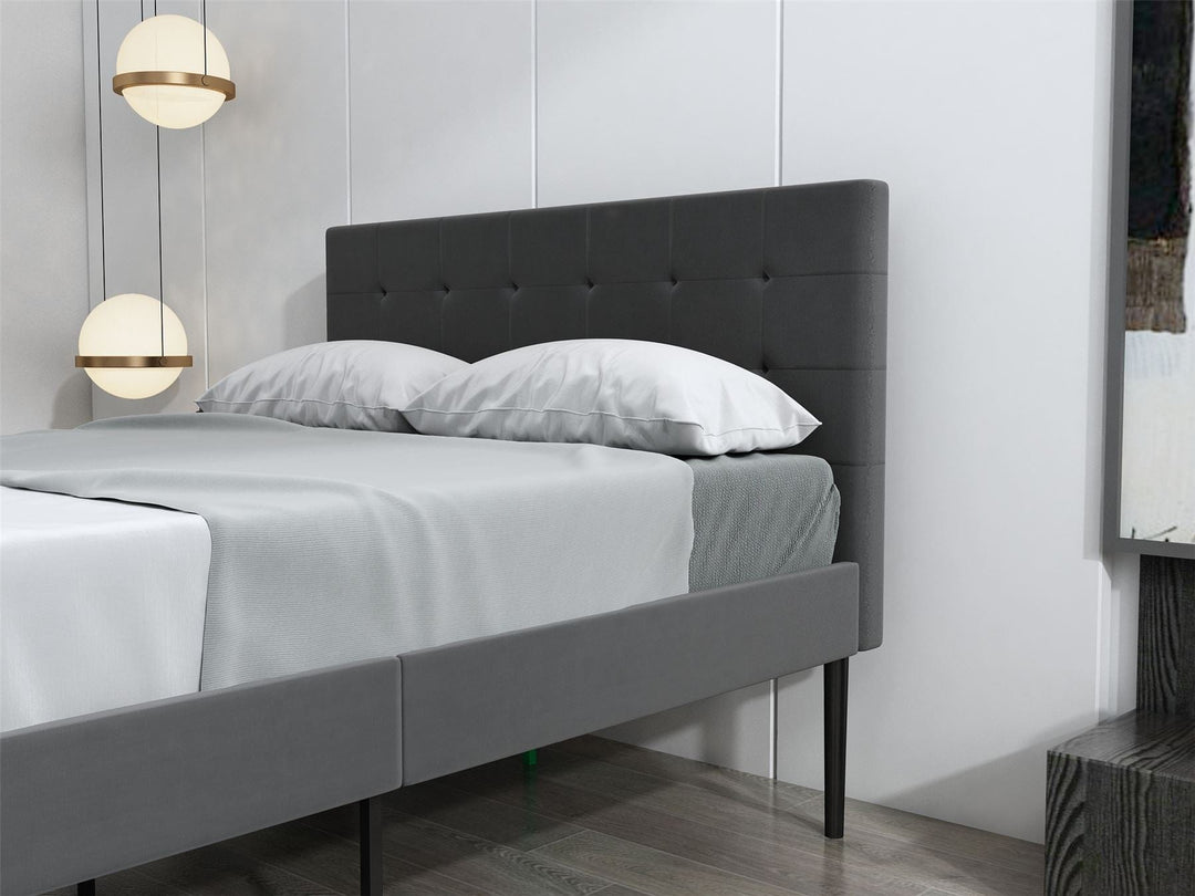 Furnitureful Beds & Bed Frames Grey Bed Frame Linen Fabric with 30CM Storage Underneath