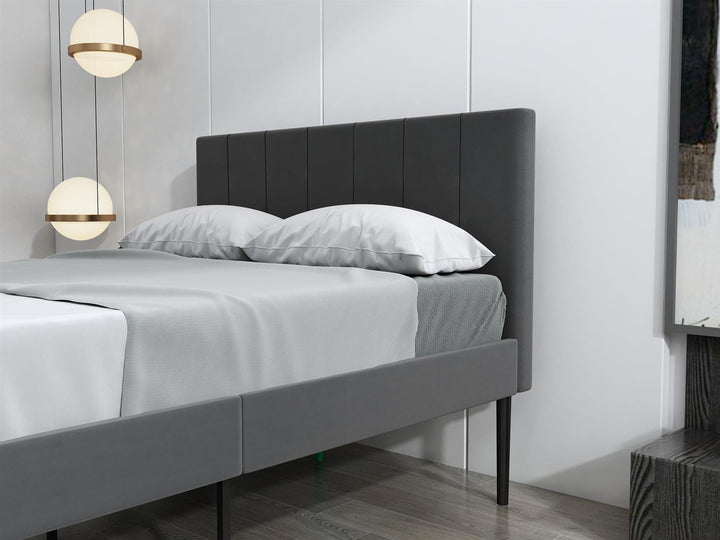 Furnitureful Beds & Bed Frames Grey Leather Bed Frame with 30CM Storage Underneath