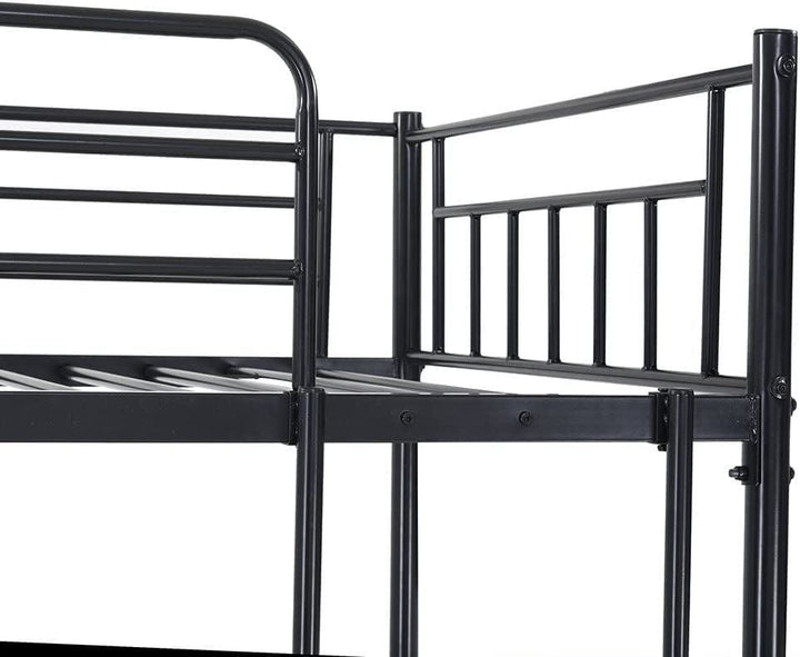 Furnitureful Beds & Bed Frames Single Metal Bunk Bed Black - Converts into 2 Singles