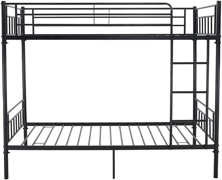 Furnitureful Beds & Bed Frames 3ft Single 90cm x 190cm / No Mattress Single Metal Bunk Bed Black - Converts into 2 Singles