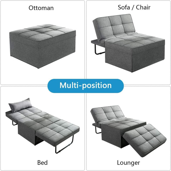 Furnitureful Sofa Bed 3ft Single Sofa Bed Easy 4 in 1 Convertible Sleeper Recliner Chair Ottoman