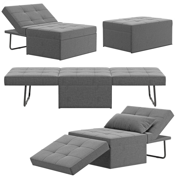 Furnitureful Sofa Bed 3ft Single Sofa Bed Sleeper Recliner Chair 4 in 1 Ottoman