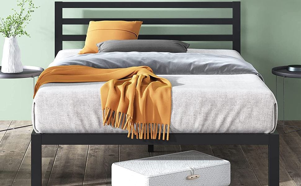 Furnitureful Beds & Bed Frames 3ft Single 90cm x 190cm / No Mattress Storage Metal Bed Frame Platform with Headboard