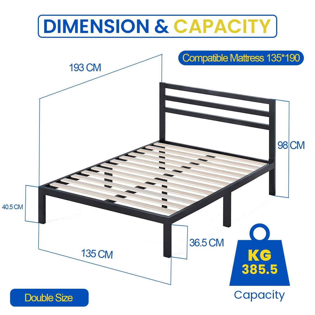 Furnitureful Beds & Bed Frames Storage Metal Bed Frame Platform with Headboard